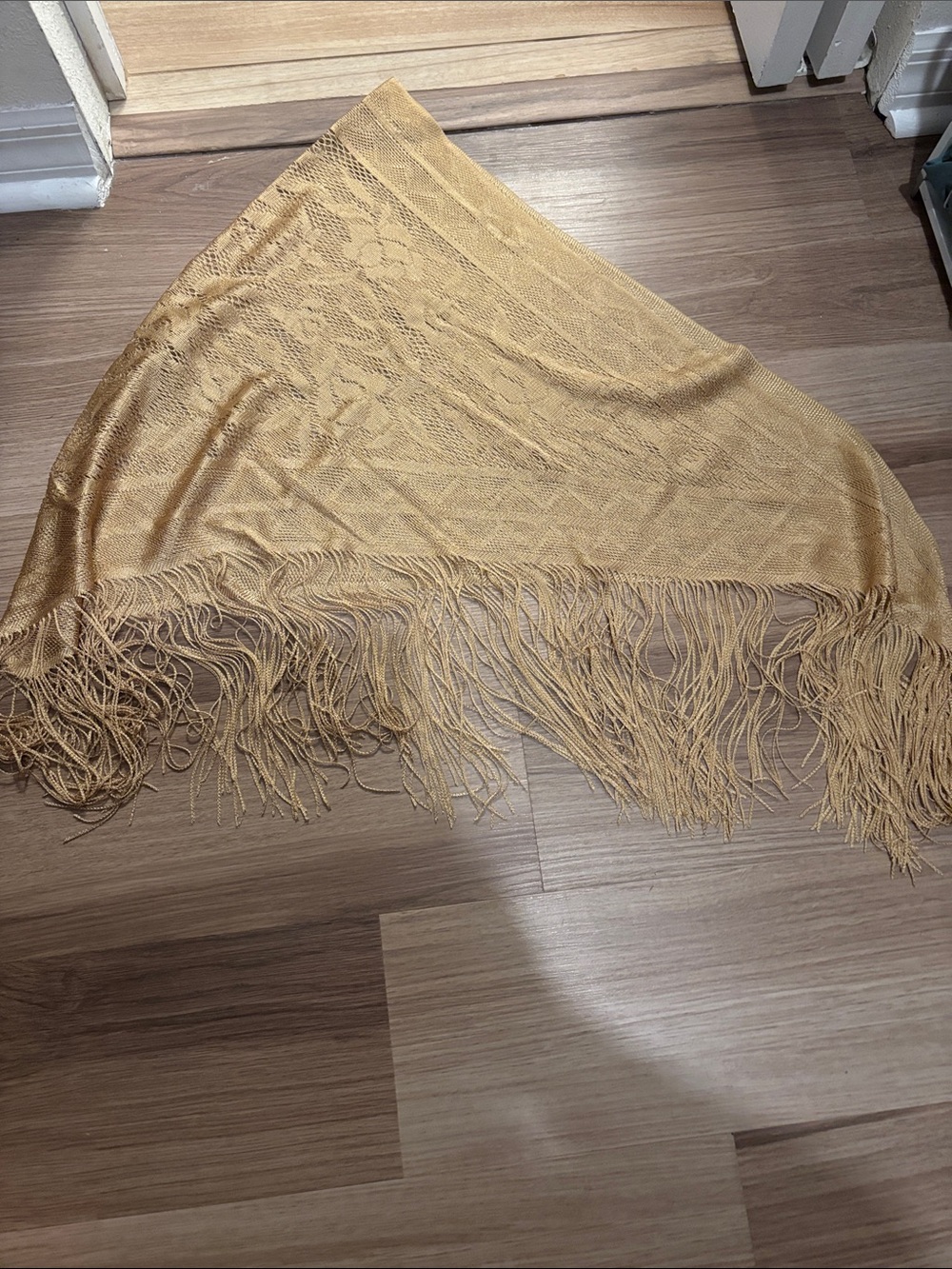 Gold Fringe Shawl Scarf